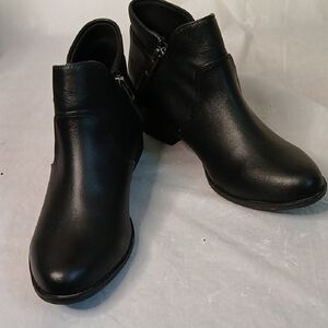 Sun + Stone Sleek Black Ankle Booties NEW